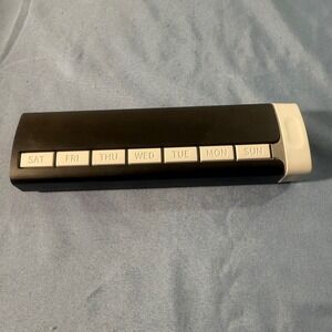 Black Weekly Pill Organizer Case with 7 Detachable Day Compartments